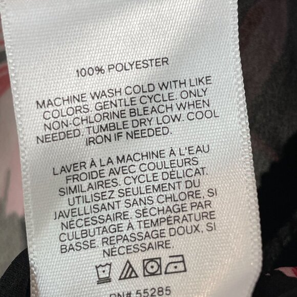 NEW Express Womens Small Floral Chiffon Blouse Long Sleeve Peplum Shirt Top - Picture 6 of 8